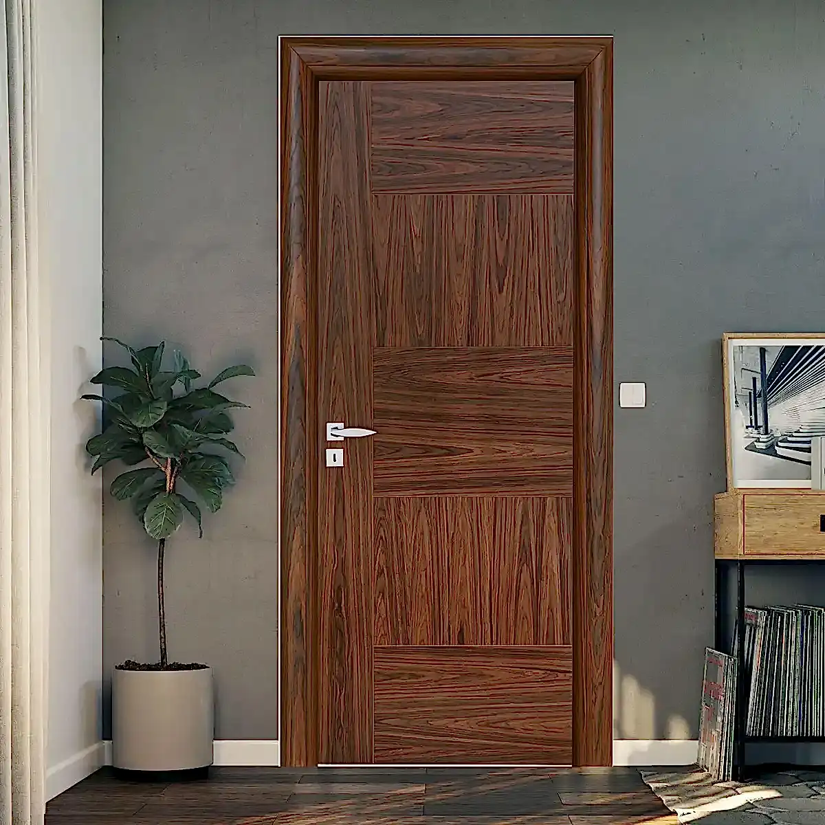 Doğal Ahşap Kaplama Kapı Y-1 Model