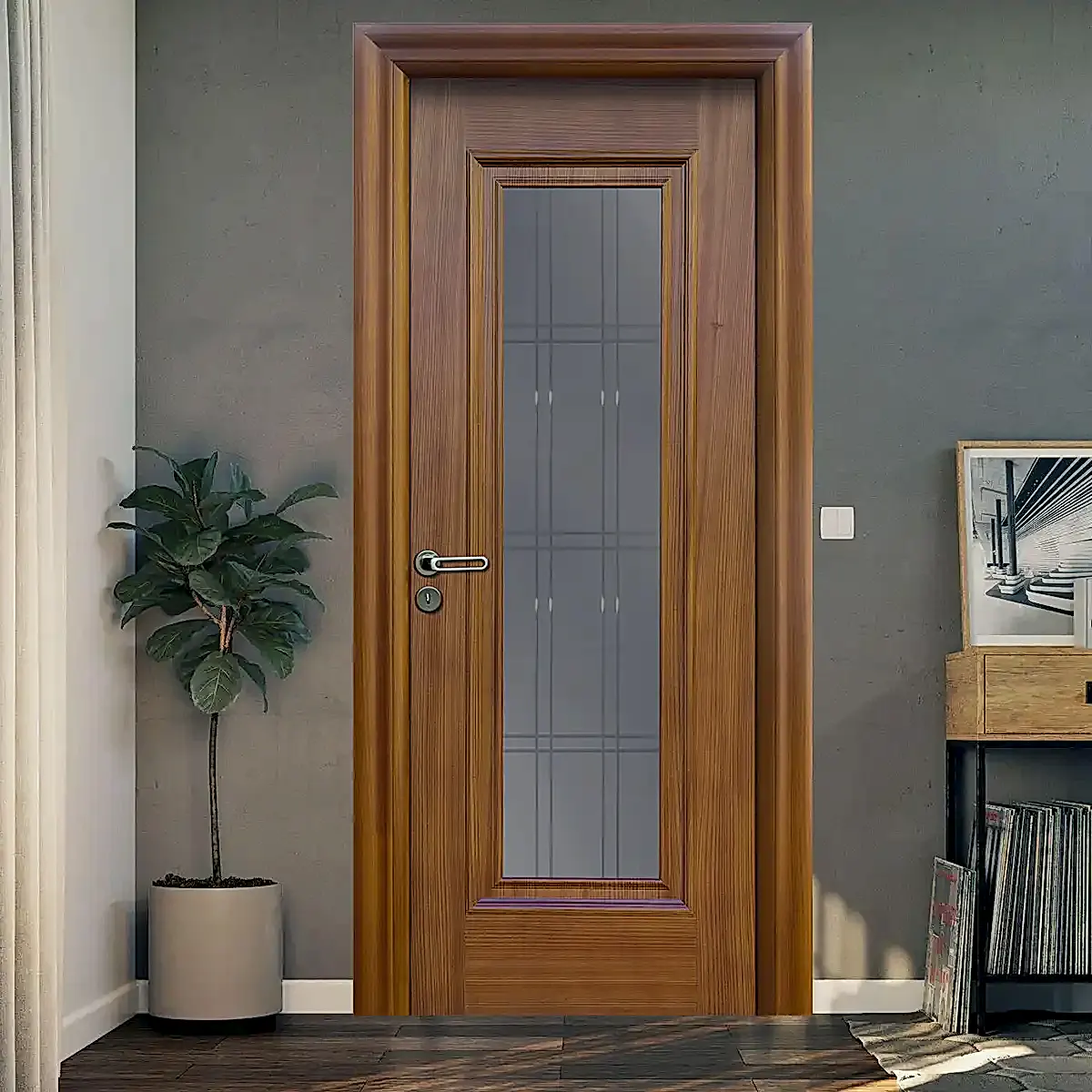 Doğal Ahşap Kaplama Kapı Ypy-1 Model
