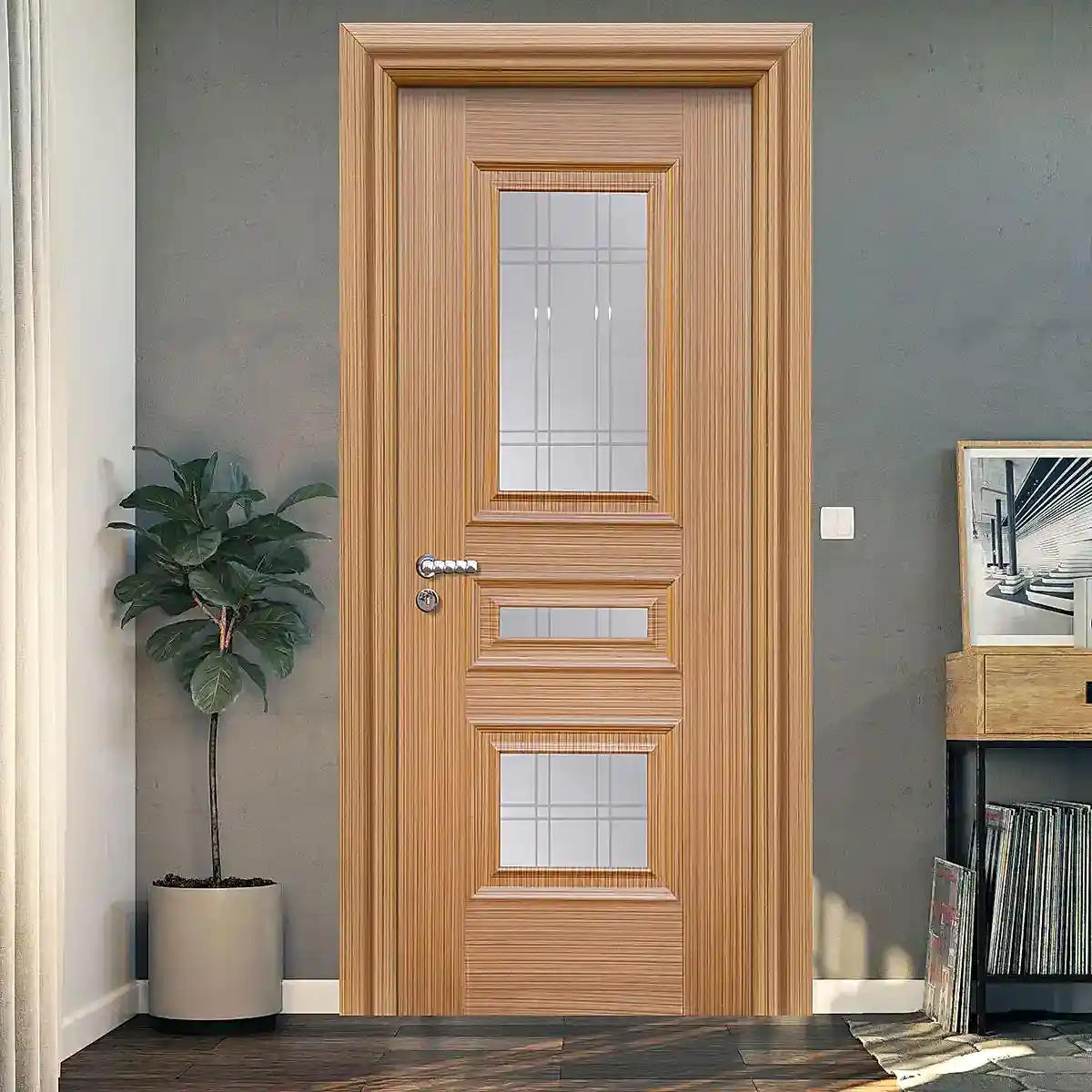 Doğal Ahşap Kaplama Kapı Ypy-3 Model